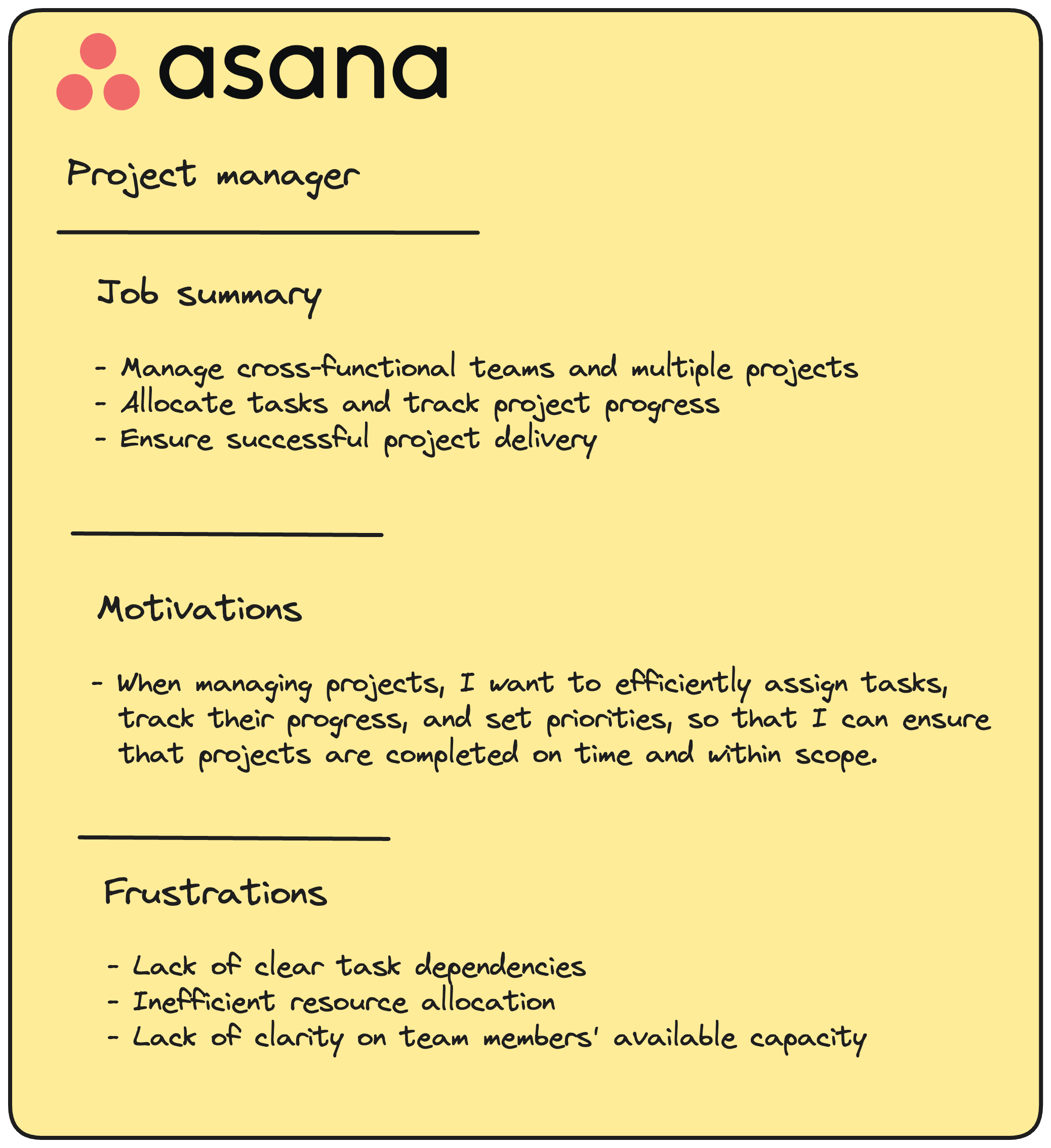 Asana user persona