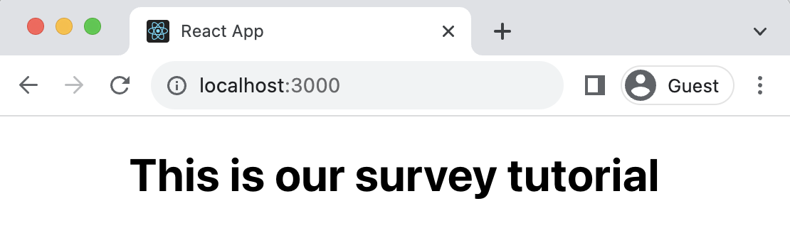 Basic react app setup to show surveys
